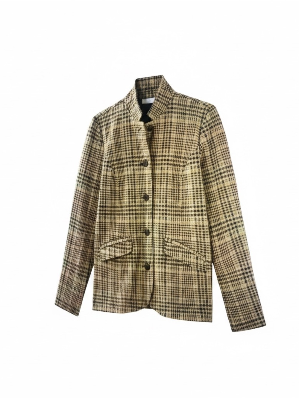 J. Jill Brown and Cream Plaid Knit Blazer-NWT-Small - Picture 2 of 6